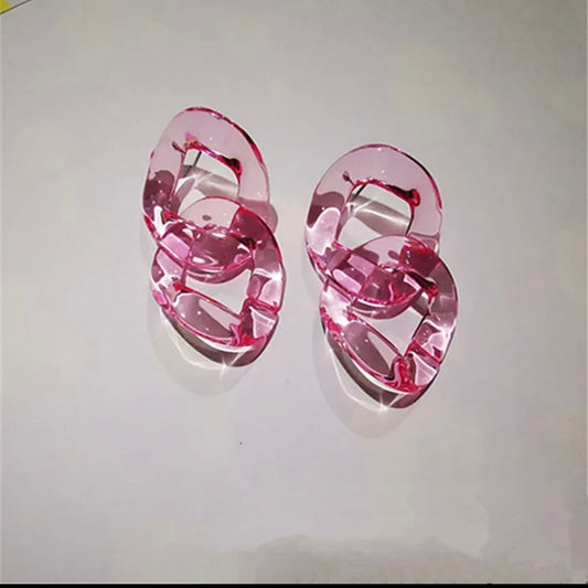 Light Pink Acrylic Link Earrings